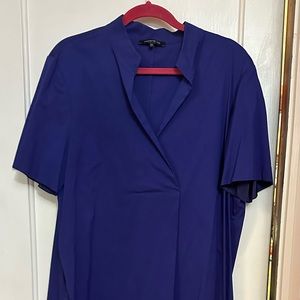 Lafayette 148 NY dark blue cotton blend short sleeve dress XXL